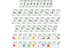 Eucalyptus Classroom Decorations: 56 Pcs Alphabet & Number Bulletin Board Set