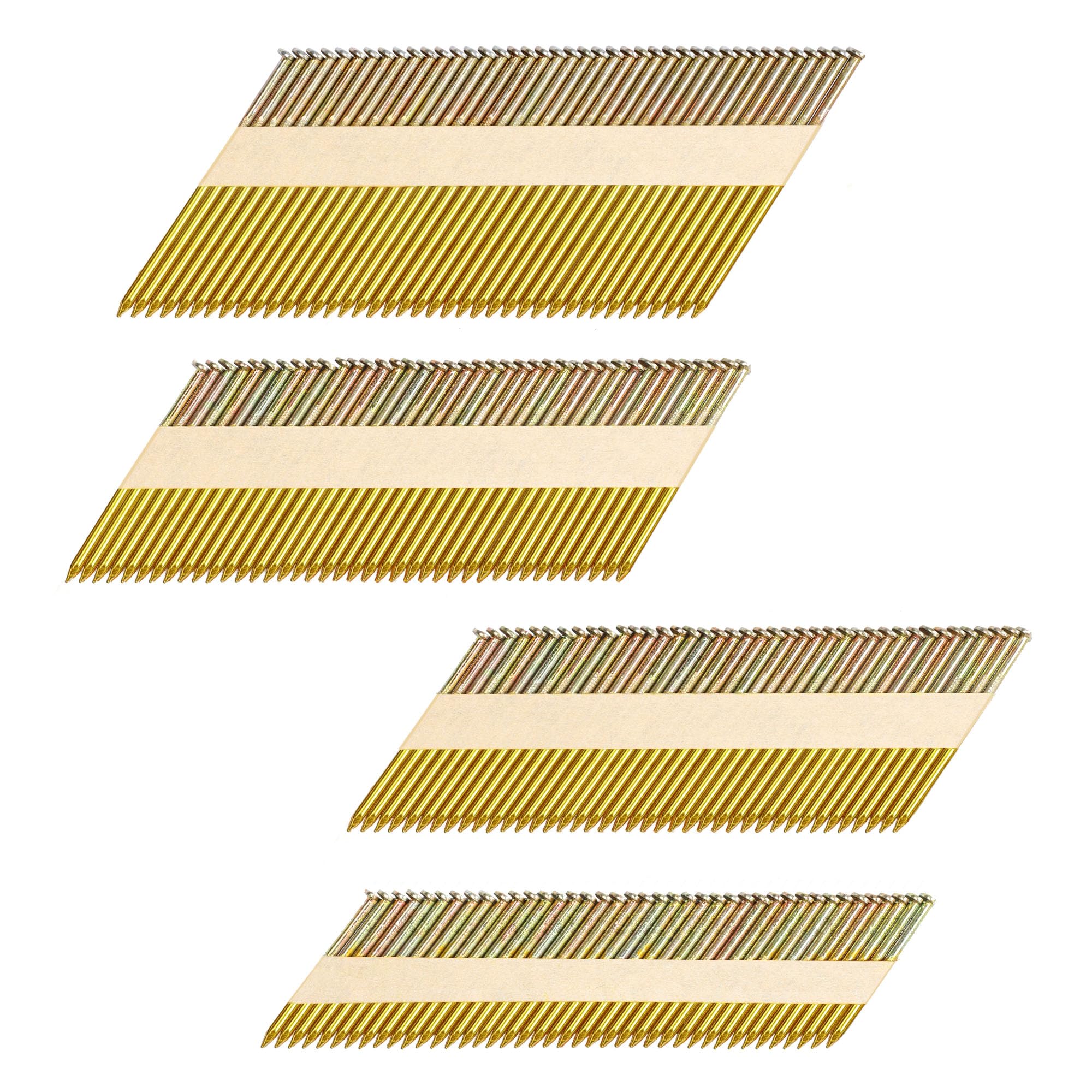 HW HAMWOO 34°Framing Nails,D Head Nail Pack,(2",2-1/2",3", 3-1/2"),Galvanized Paper Tape Strip Nails,Smooth Shank,for 30 to 34 Degree Framing Nailer(