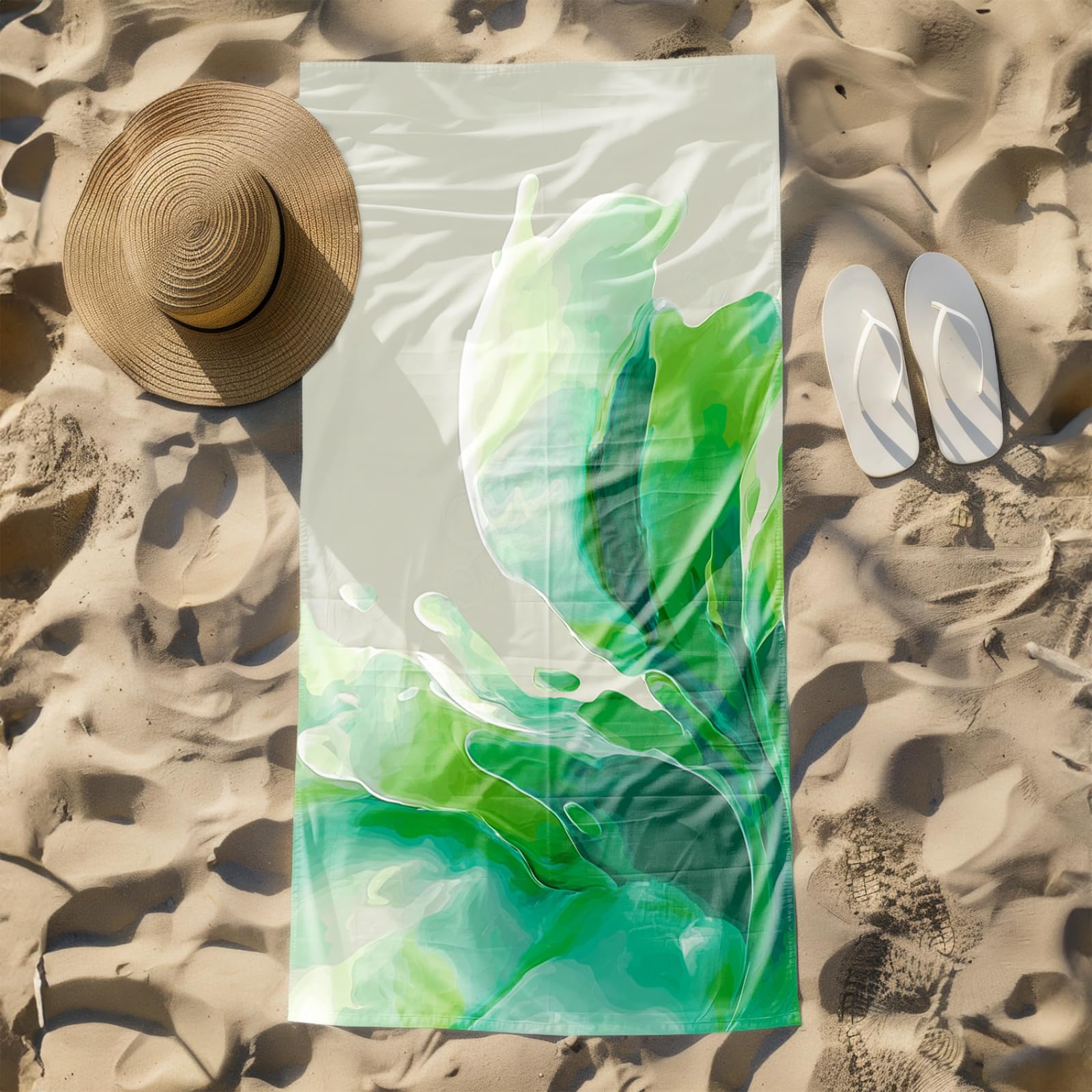 Générique Serviette de Plage 90X180 Modèle Vert Pomme