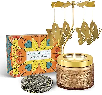 Birthday Gifts for Women, Mom, Wife, Girlfriend, Sister, Her, Female Friends, Gifts for Women Birthday Unique, Mothers Day Gifts, Christmas Gifts, Anniversary Rotating Candles Gifts for Women