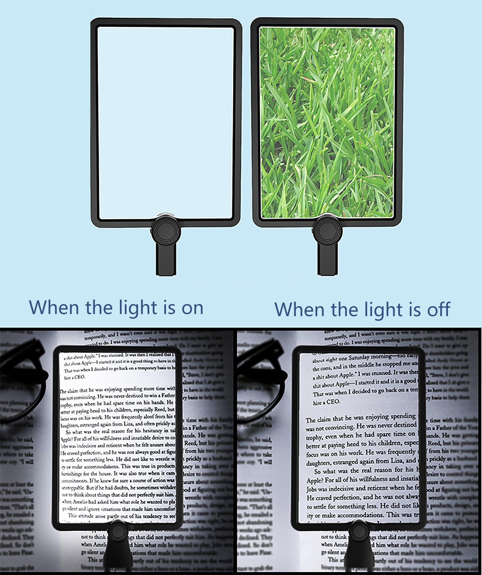 Lente di Lettura da Appendere al Collo con 50 Perle LED, Supporto Regolabile, Ausili per Ipovedenti, Lente d'Ingrandimento Digitale per La Lettura, Ingrandimento 5X