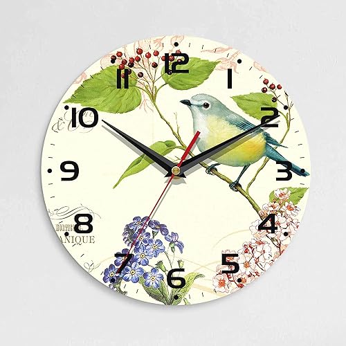 Miniatura 14 de Reloj de pared, 10 pulgadas, silencioso, sin tictac, decoración del hogar para cocina, funciona con pilas, para baño, dormitorio, sala de estar,