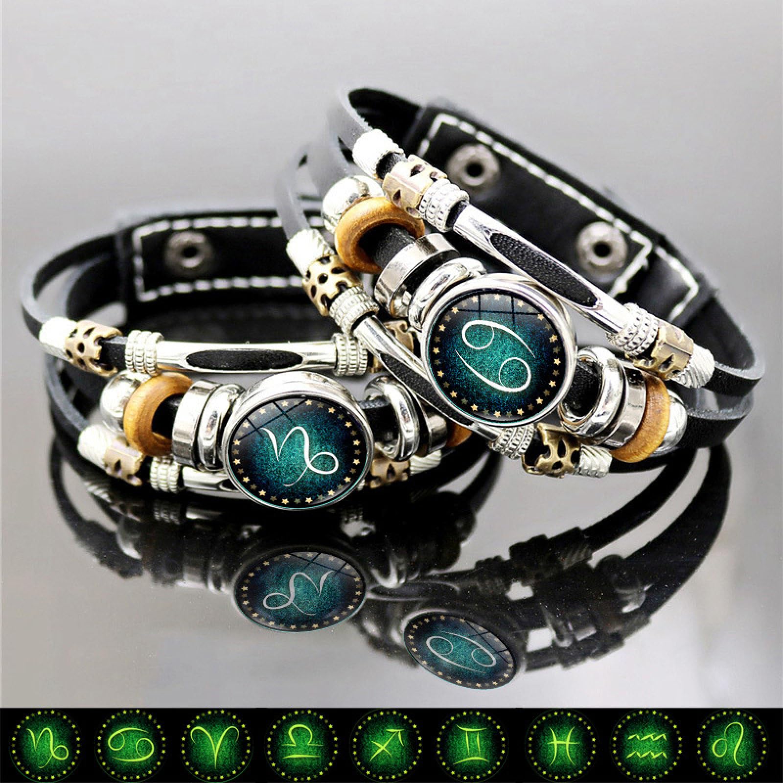 Bracciale Zodiacale Multistrato Fatto A Mano Per Uomo E Donna, Con Perline Luminose, Segno Zodiacale Capricorno Scorpione Bilancia E Altri, Regalo Originale - 5