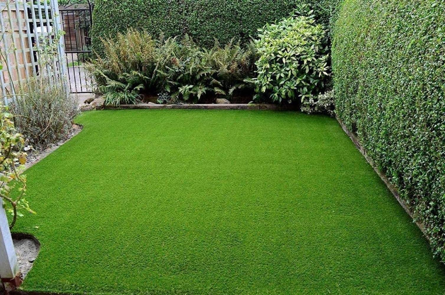 Prato Sintetico Manto Erboso Rotolo Erba Artificiale Realistica Giardino Tappeto Erboso Sintetico Anti UV Atossico Drenante Ideale per Viali Piscina Terrazzo Aree Giochi (4 x 5 m)
