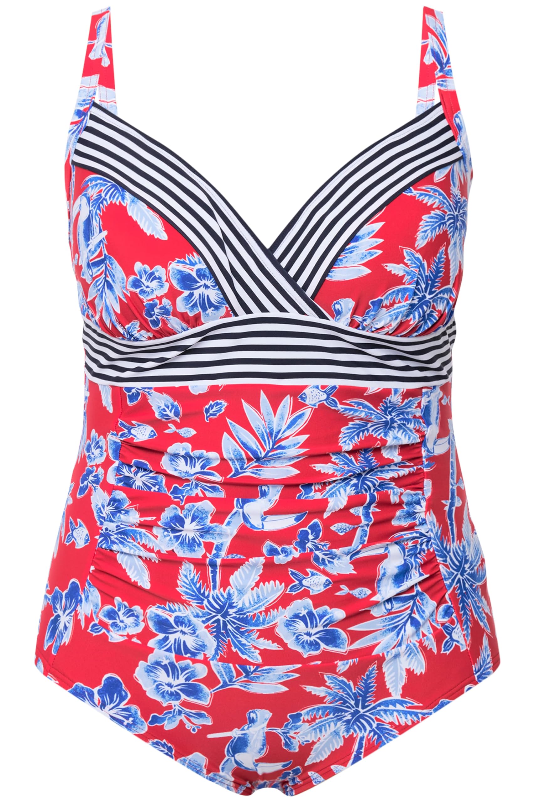 Ulla Popken Costume da Bagno Tucan Stampa Riciclata Intero Donna