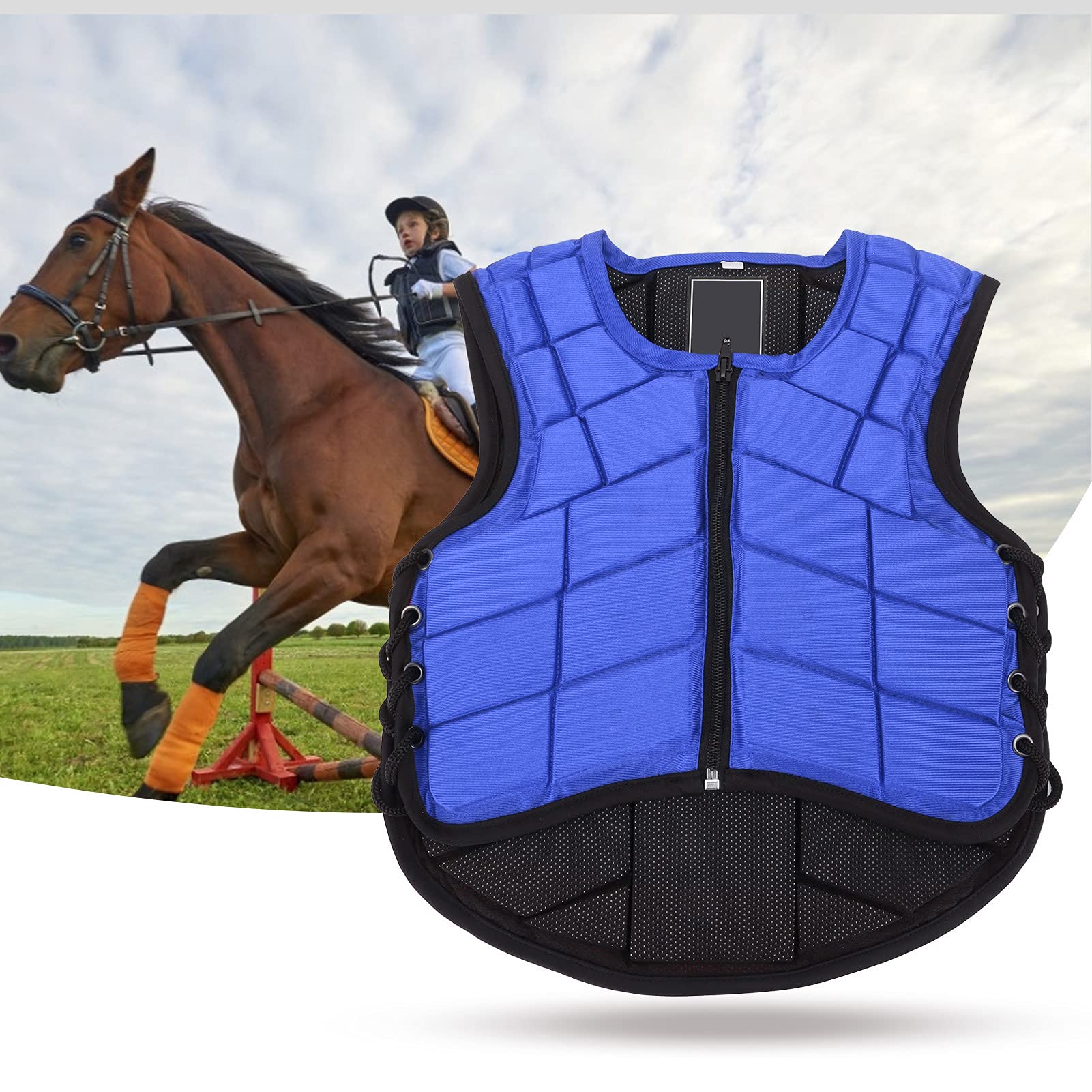 Gilet Equestre Gilet Protettivo per Il Corpo Imbottito in Schiuma Sicurezza Equitazione Equipaggiamento Protettivo per Giovani Equestri Campo Equestre