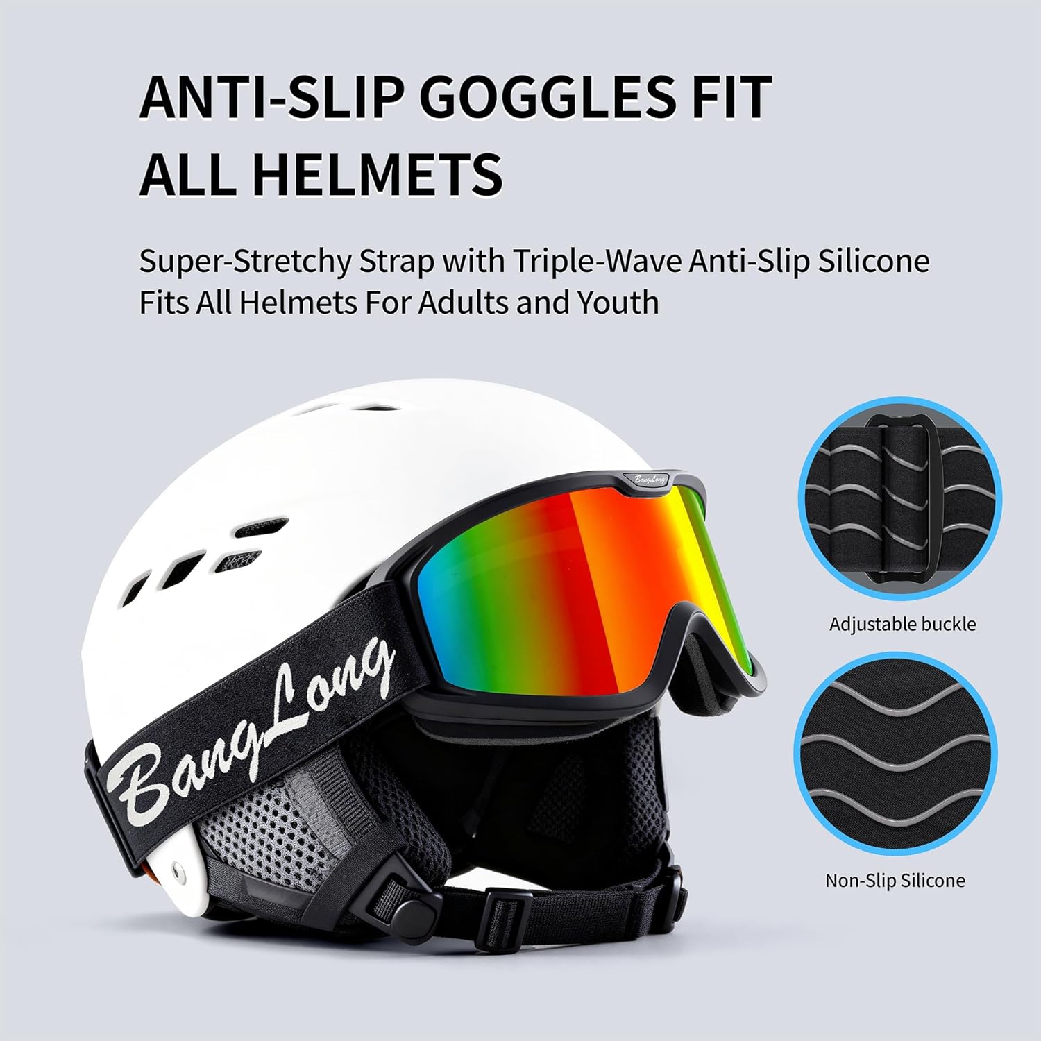BangLong Ski Goggles, Snowboard/Snow Goggles Anti Fog UV Protection Design for Men Women Skiing, Skating,Snowmobilet,Youth - Image 5
