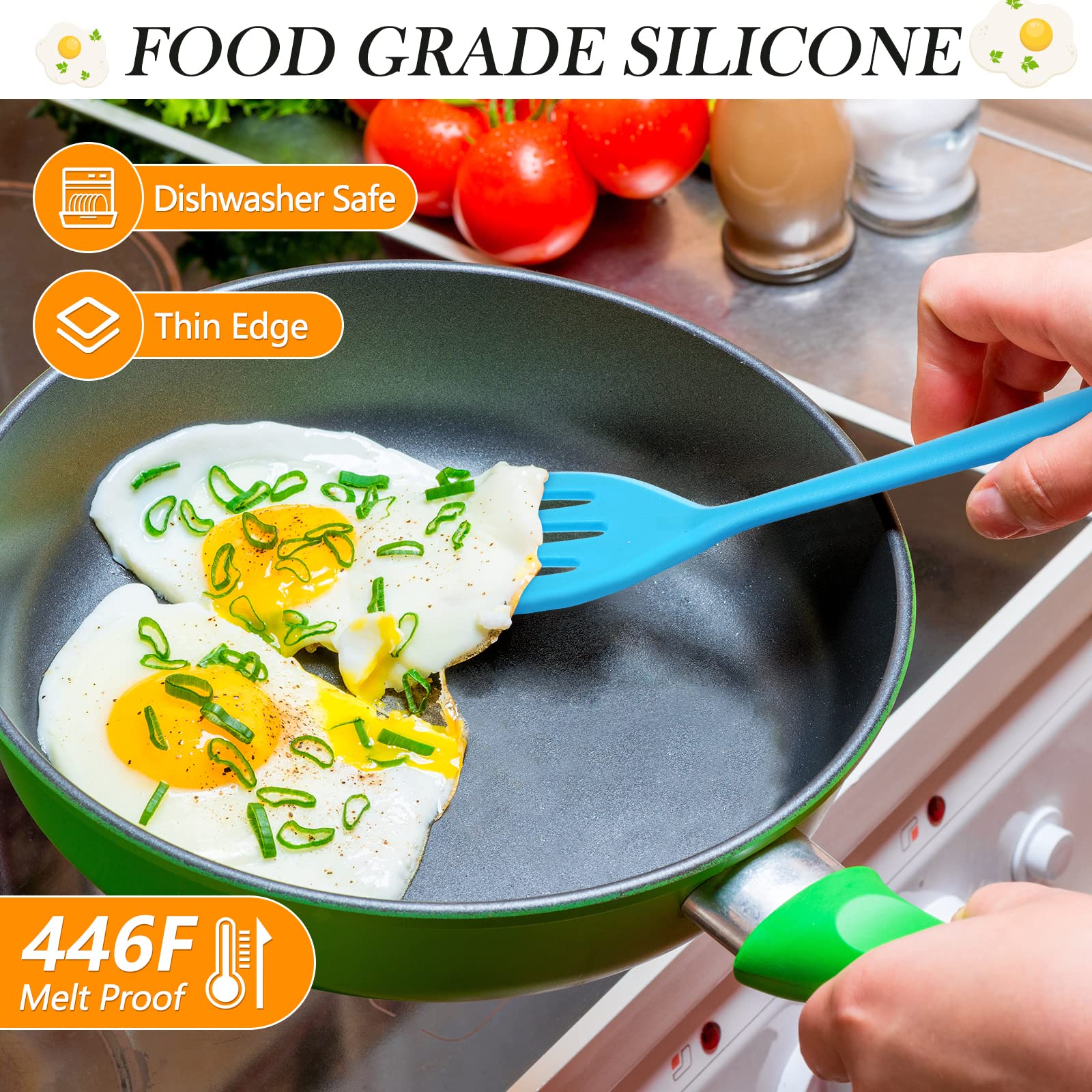 Silicone Spatulas - 5 Pack Colorful Turner -4