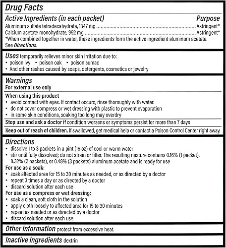 Miniatura 2 de Domeboro Alivio de erupciones de remojo medicado solución de cejas 12 unidades paquete de 1 - El embalaje puede variar