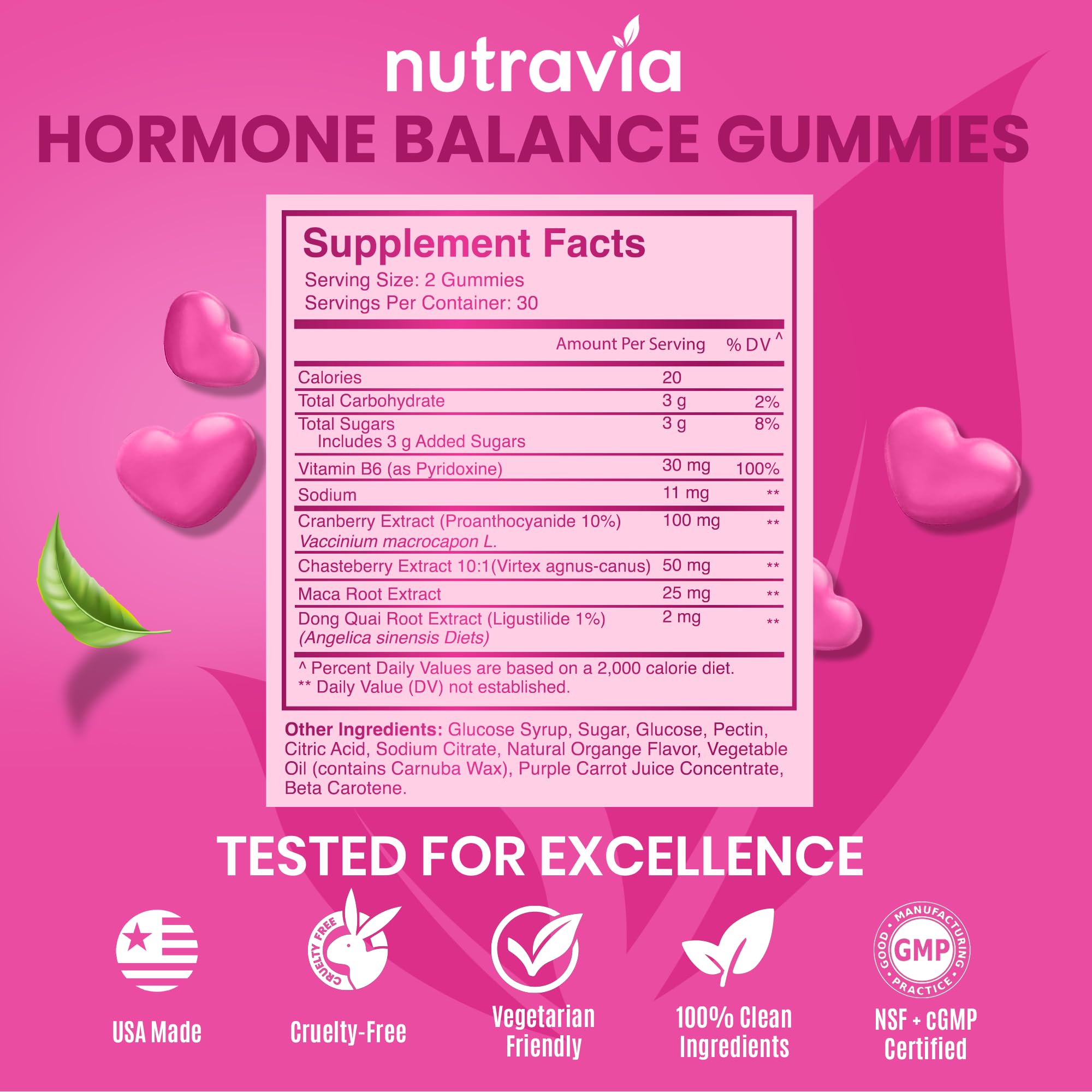 Hormone Balance For Women Gummies + PMS Relief Supplement - Supports Mood Swings, Clear Skin, Reduced Cramps and Bloating - Hormonal PMS Gummies PCOS Vitamin with Cranberry, Dong Quai (60 Gummies) — Amazon image 4