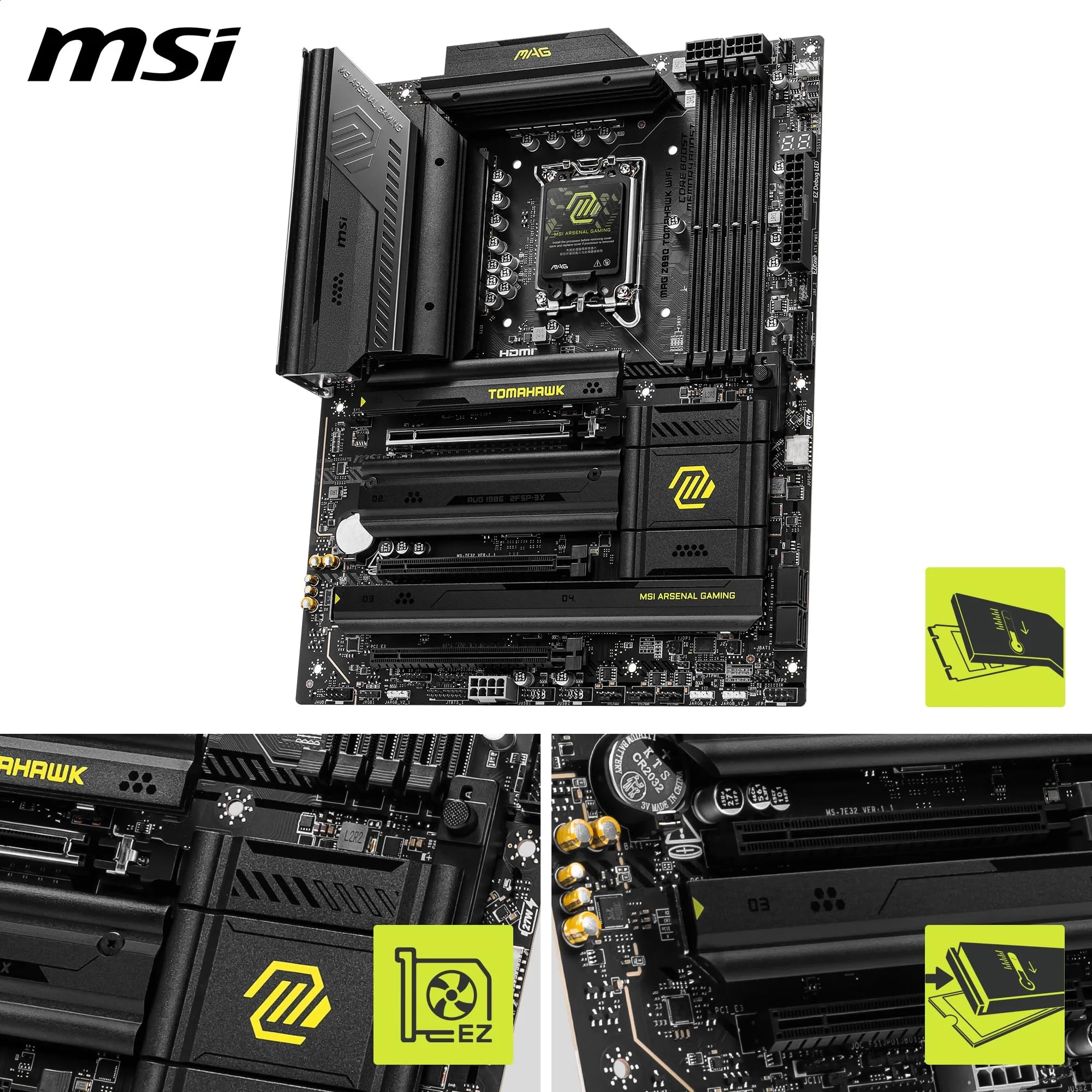 MSI MAG Z890 TOMAHAWK WIFI + Intel Core Ultra 7 265K: Scheda Madre ATX E Processore 20 Core Per Gaming E Produttività - 3