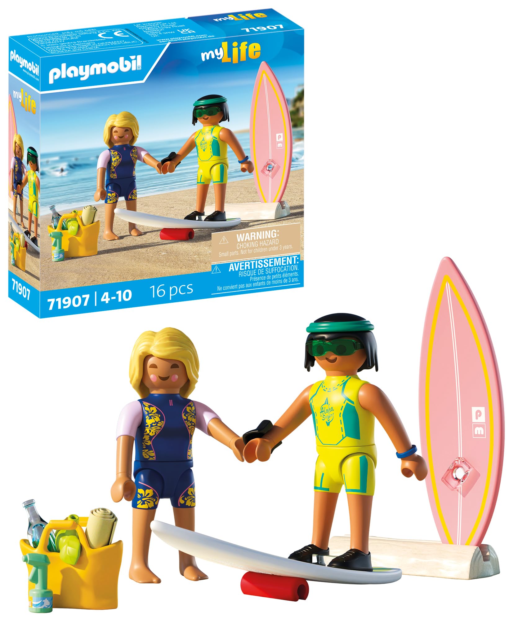 Playmobil Surf School – Beach Instructor Set with Board, Gear & Accessories, Action Water‑Sports Role‑Play Toy for Kids Ages 4+