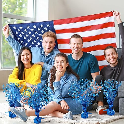 Miniatura 4 de Crowye 18 Piezas Centro de Mesa en Aerosol de Papel Aluminio Fiesta de Navidad Invierno Estrella Decoración de Mesa Explosión Centros de Mesa