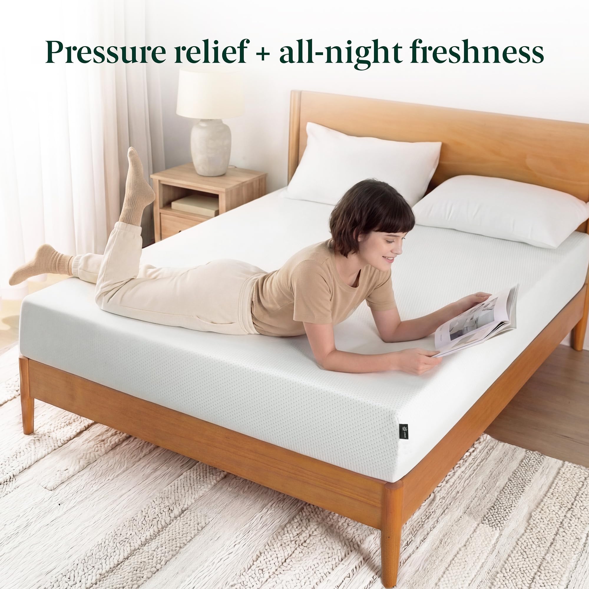 Zinus 6 Inch Twin Green Tea Memory Foam Mattress [New Version], Fiberglass Free, Medium Firm Feel, Zoned Pressure Relief, Certified Safe Foams & Fabric, Mattress in A Box - 4