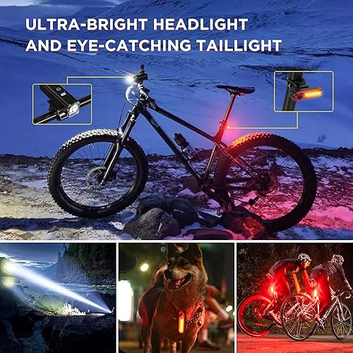 Miniatura 7 de 2025 nuevas luces de bicicleta para montar por la noche, aluminio 1200 lúmenes recargable súper brillante bicicleta faro y luz trasera trasera,