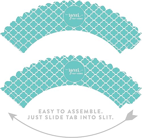 Miniatura 6 de Andaz Press Colección totalmente personalizada, envoltura de cupcakes, paquete de 20, texto o logotipo personalizado