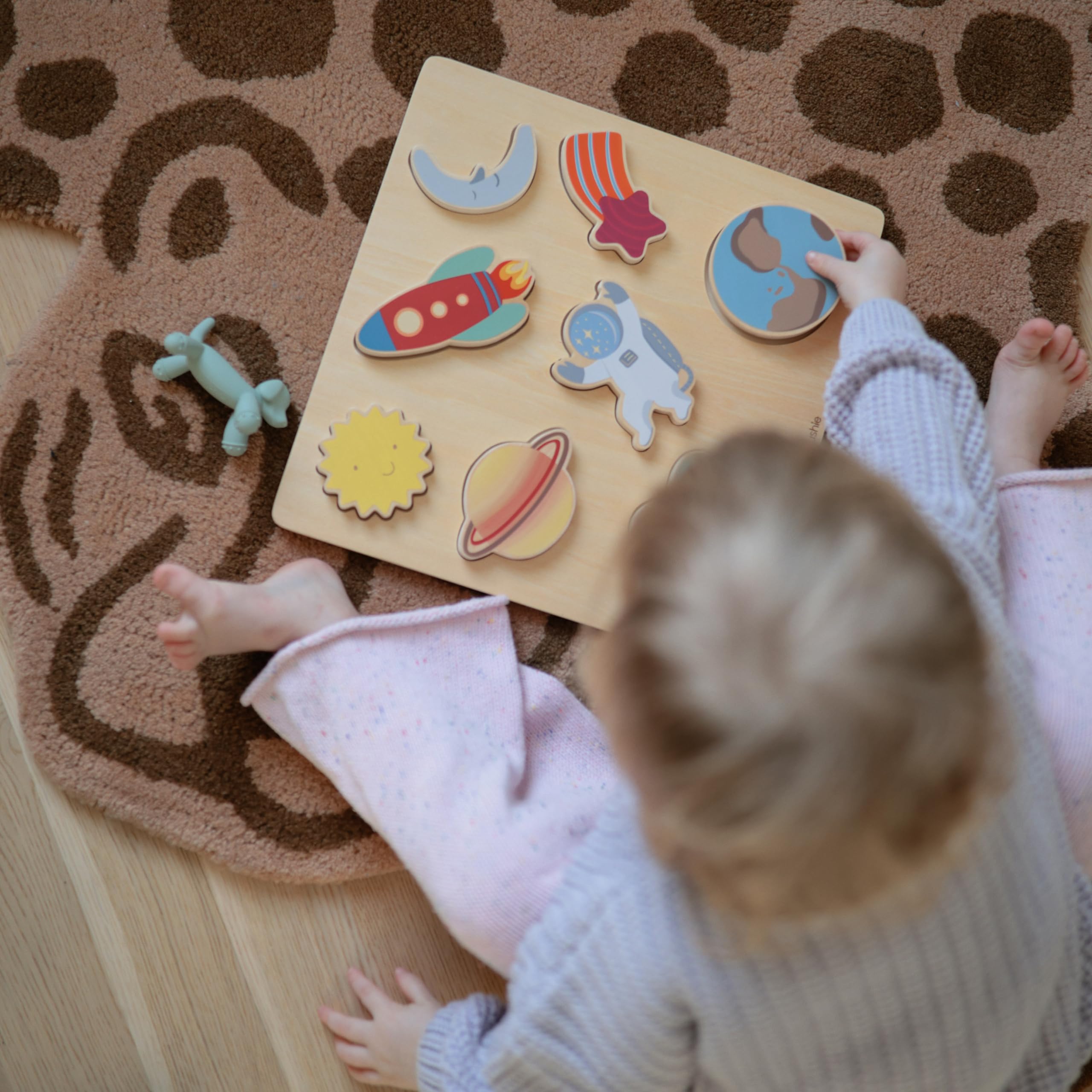 mushie Wooden Space Puzzle | for Kids 3 Years+ | Preschool Educational & Toddler Montessori Toys (6 pcs) - Image 5