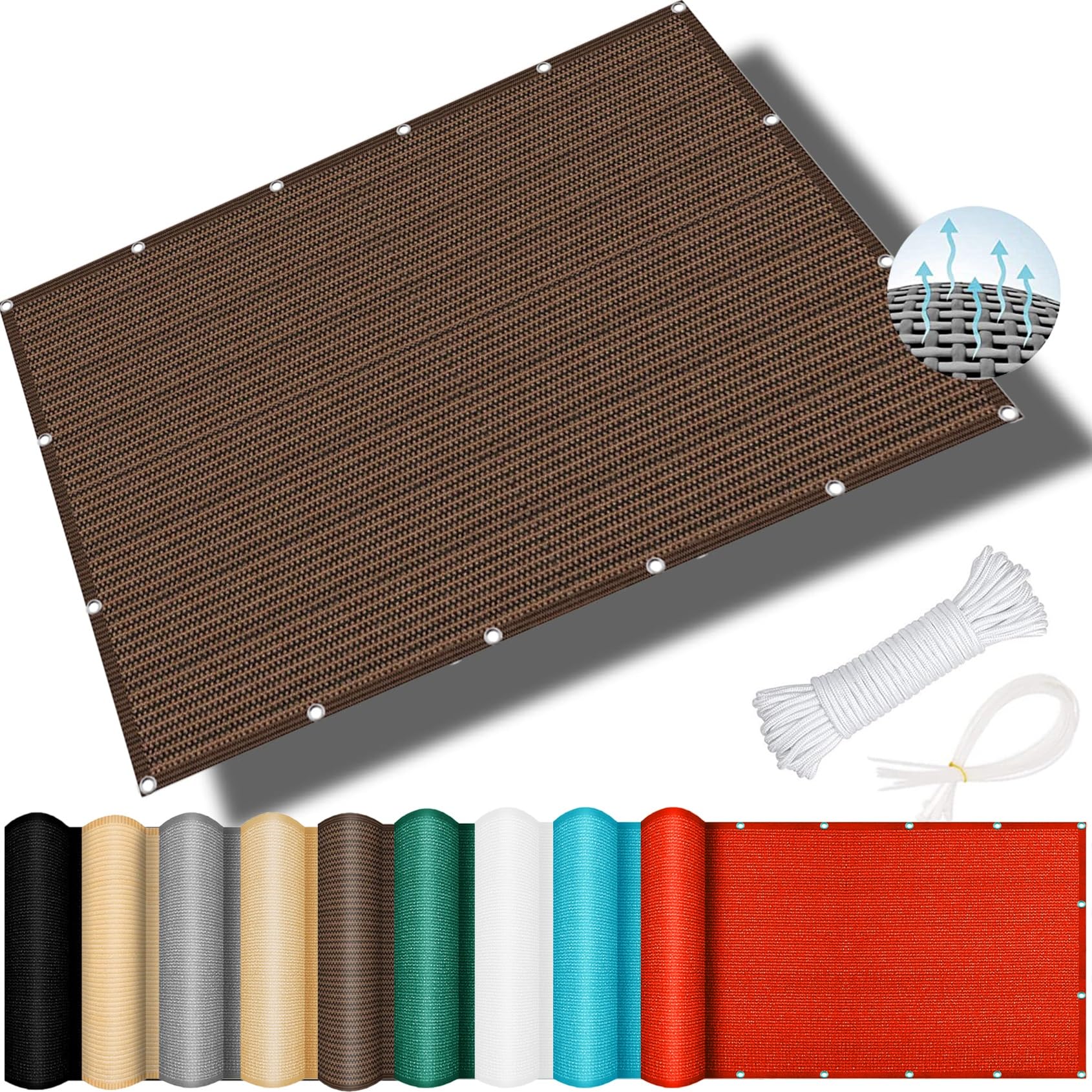 Voile d'ombrage rectangulaire 280x400 cm marron pour le jardin