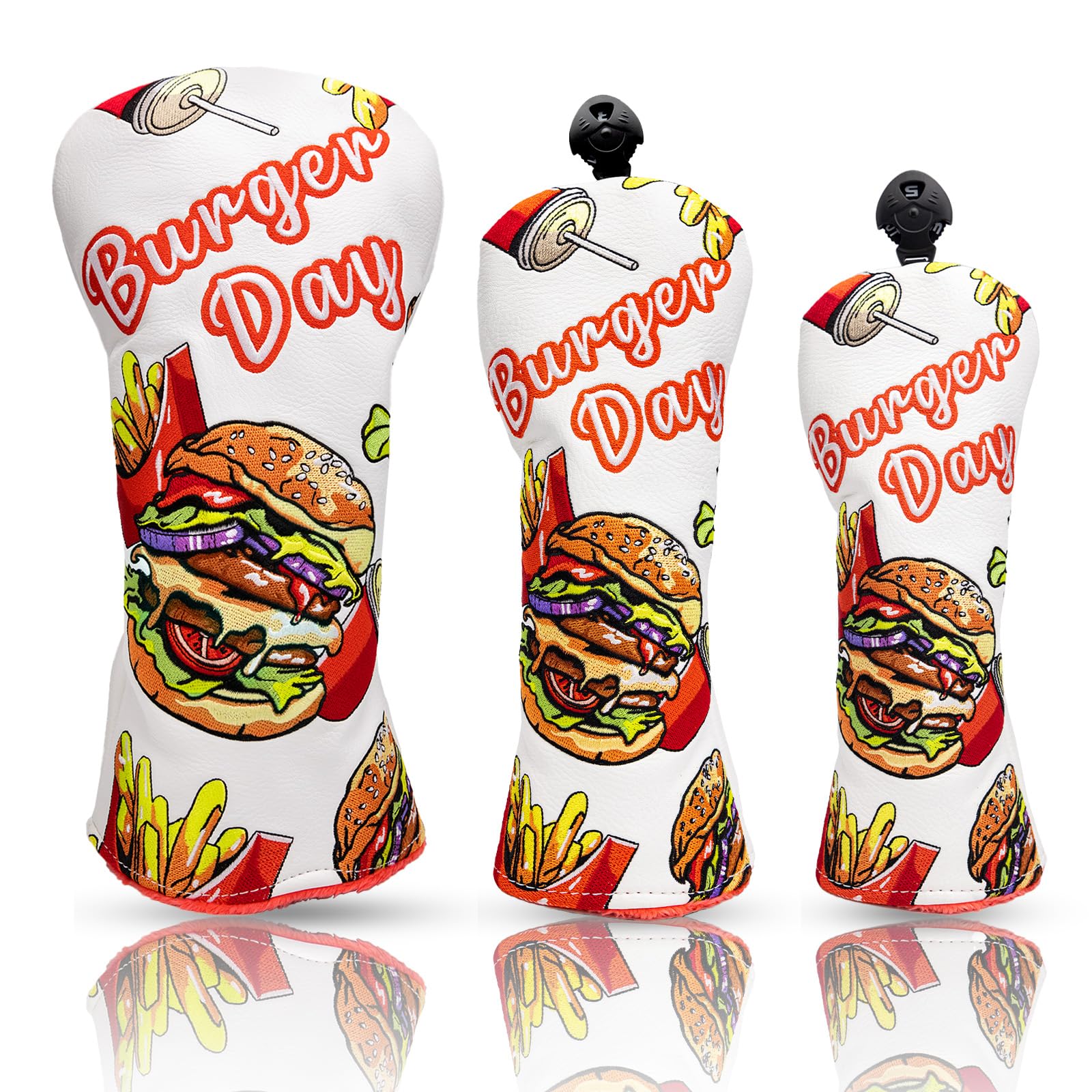 Pokrowce na głowę kija golfowego, 1 szt. Fairway Golf Headcovers for Woods, skóra PU z zaawansowanym haftem dla większości marek