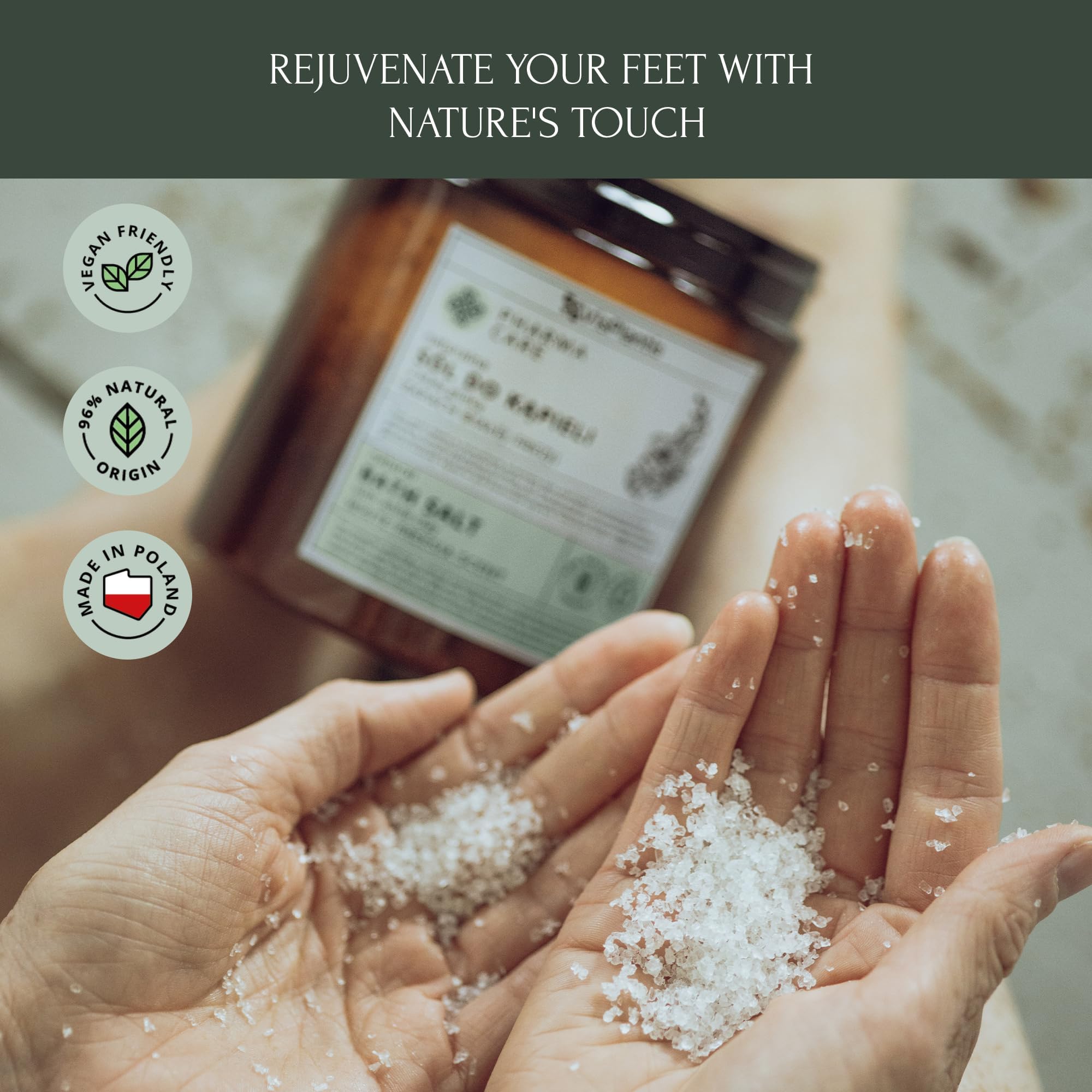 Vis Plantis Sale per Pediluvio con Tè Verde, Urea e Calendula 560 g – Sali da Bagno per Piedi con Pelle Dura e Calli, Pediluvio Rigenerante per Piedi Stanchi e Gambe Pesanti, Idratante e Deodorante