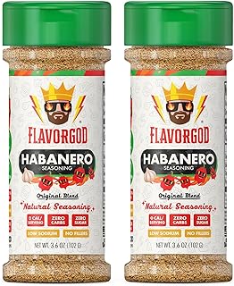 Habanero Seasoning Mix by Flavor God, 2-Pack - Premium All Natural & Healthy Spice Blend for Burritos, Tacos, Seafood & Chicken - Kosher, Low Sodium, Dairy-Free, Vegan & Keto Friendly