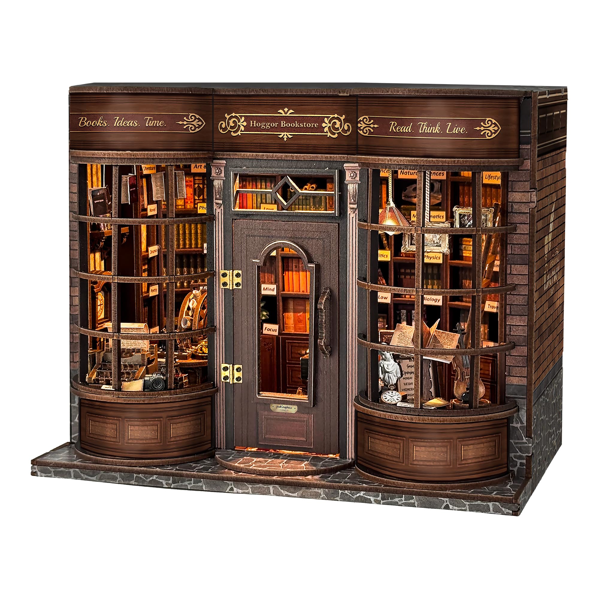 STRUCWOOD Book Nook Kit, DIY Miniature House Dollhouse, Tiny House Library Kit