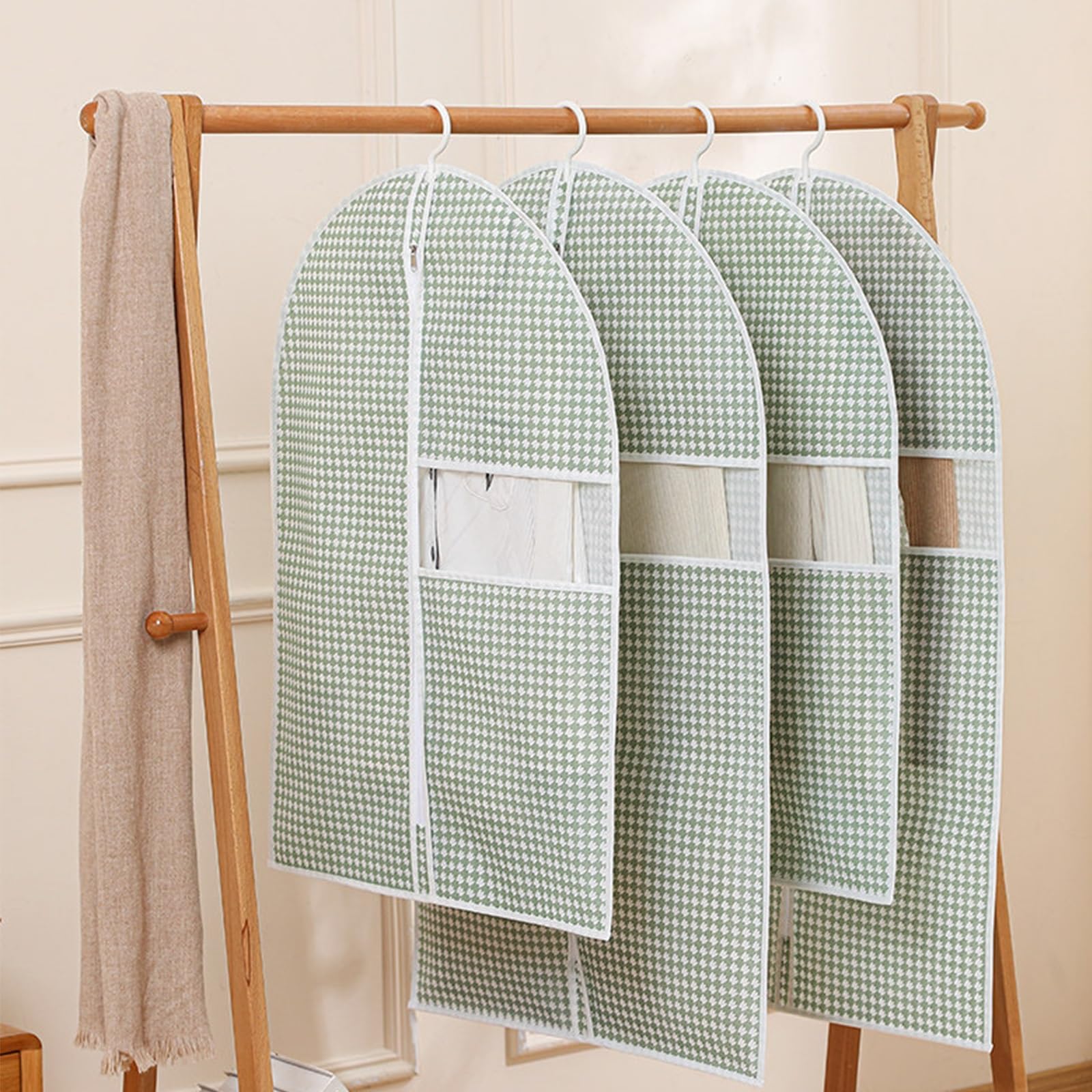 Paquete de 5 Bolsas Ropa de Tela No Tejida con Ventana Transparente.