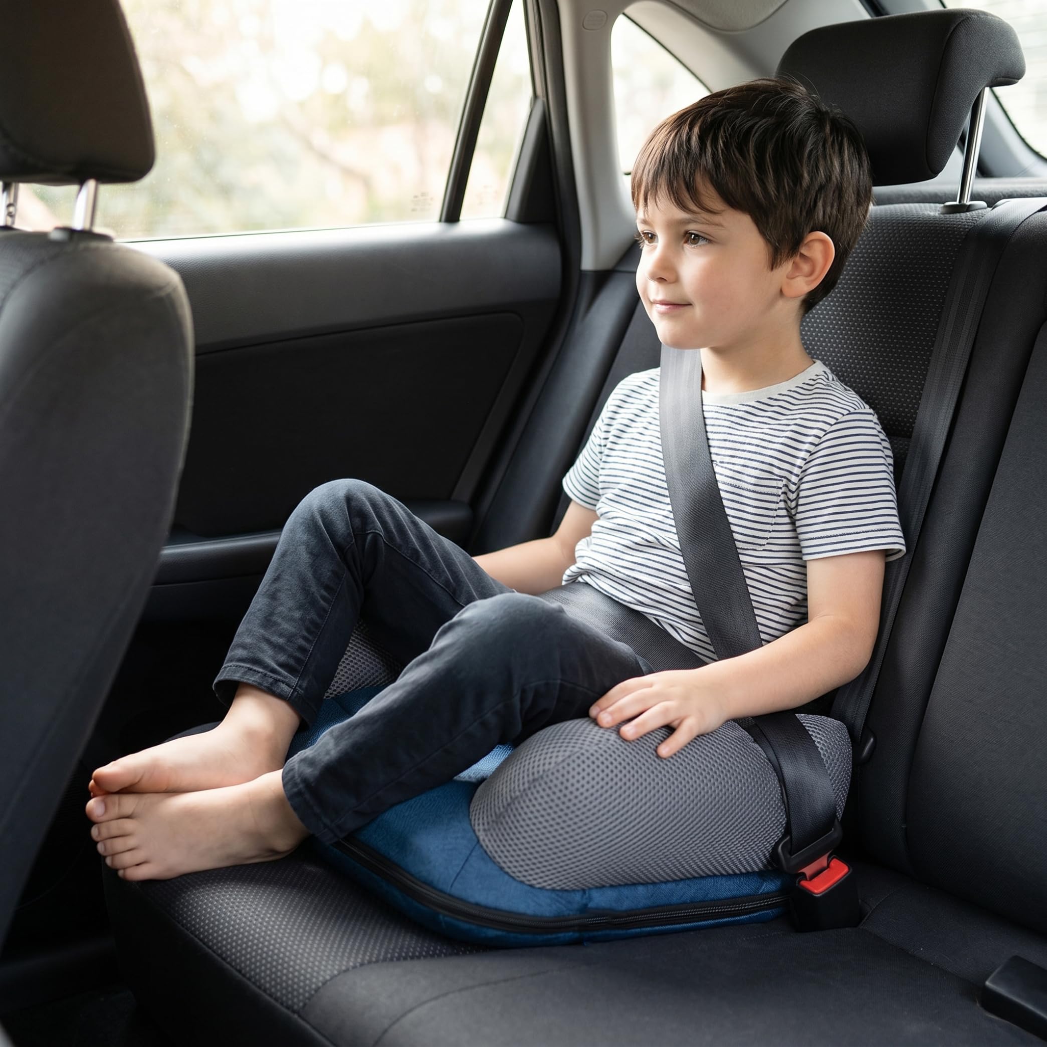 Sedile rialzato gonfiabile da 2 pezzi, seggiolino rialzato per auto comfort da 19x15 pollici in rete antiscivolo portatile per casa/auto/viaggio