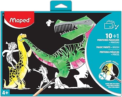 Maped Coloring Activities Magic Paint Color Revealing Paper to Color, 10 Pages + FREE Brush (831217)
