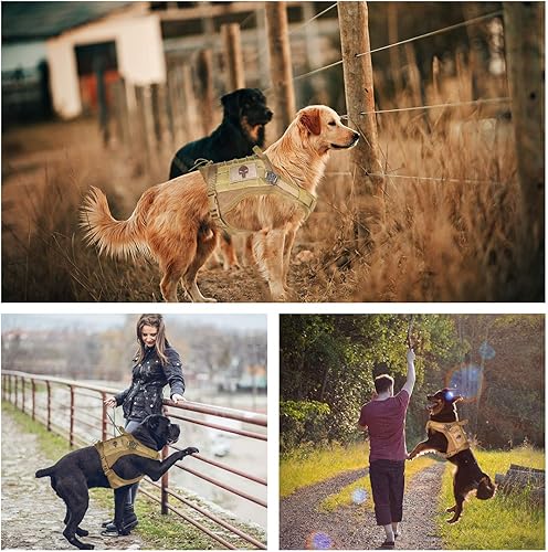 Miniatura 3 de Arnés táctico para perro, chaleco militar K9, chaleco militar Molle para entrenamiento al aire libre, caza, arnés impermeable para perros con mango