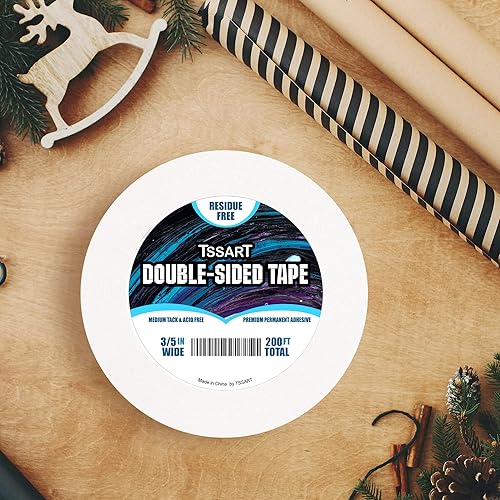 Miniatura 3 de TSSART Cinta adhesiva permanente ultrafina de doble cara  Cinta adhesiva de doble cara para arte, manualidades, fotografía, álbumes de recortes,
