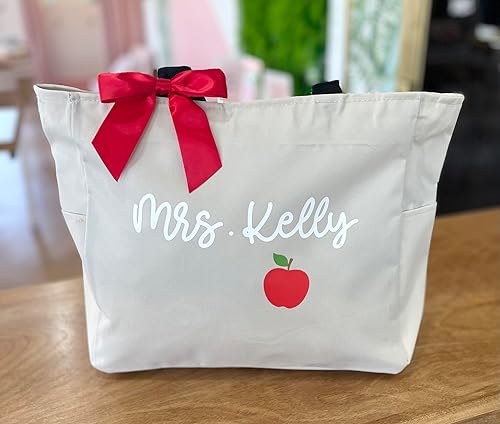 Miniatura 5 de Up2ournecksinfabric LLC Bolsa de mano grande personalizada para profesores, regalo personalizado para profesor, bolsa de mano personalizada,