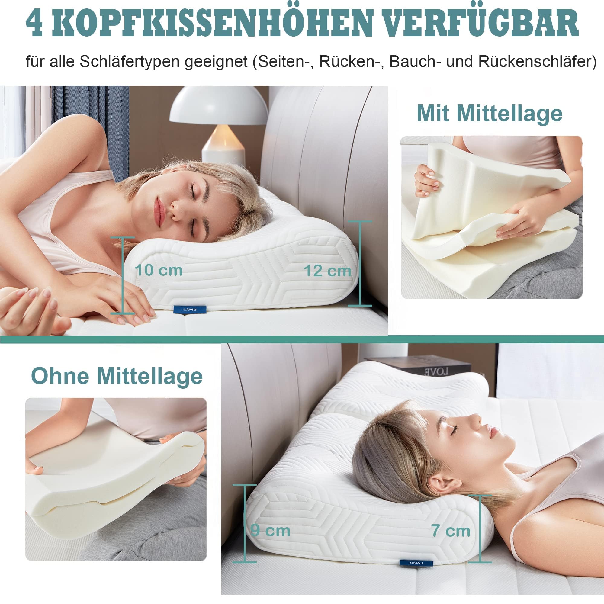 LAMB Höheneinstellbares Memory Foam Kissen Kopfkissen