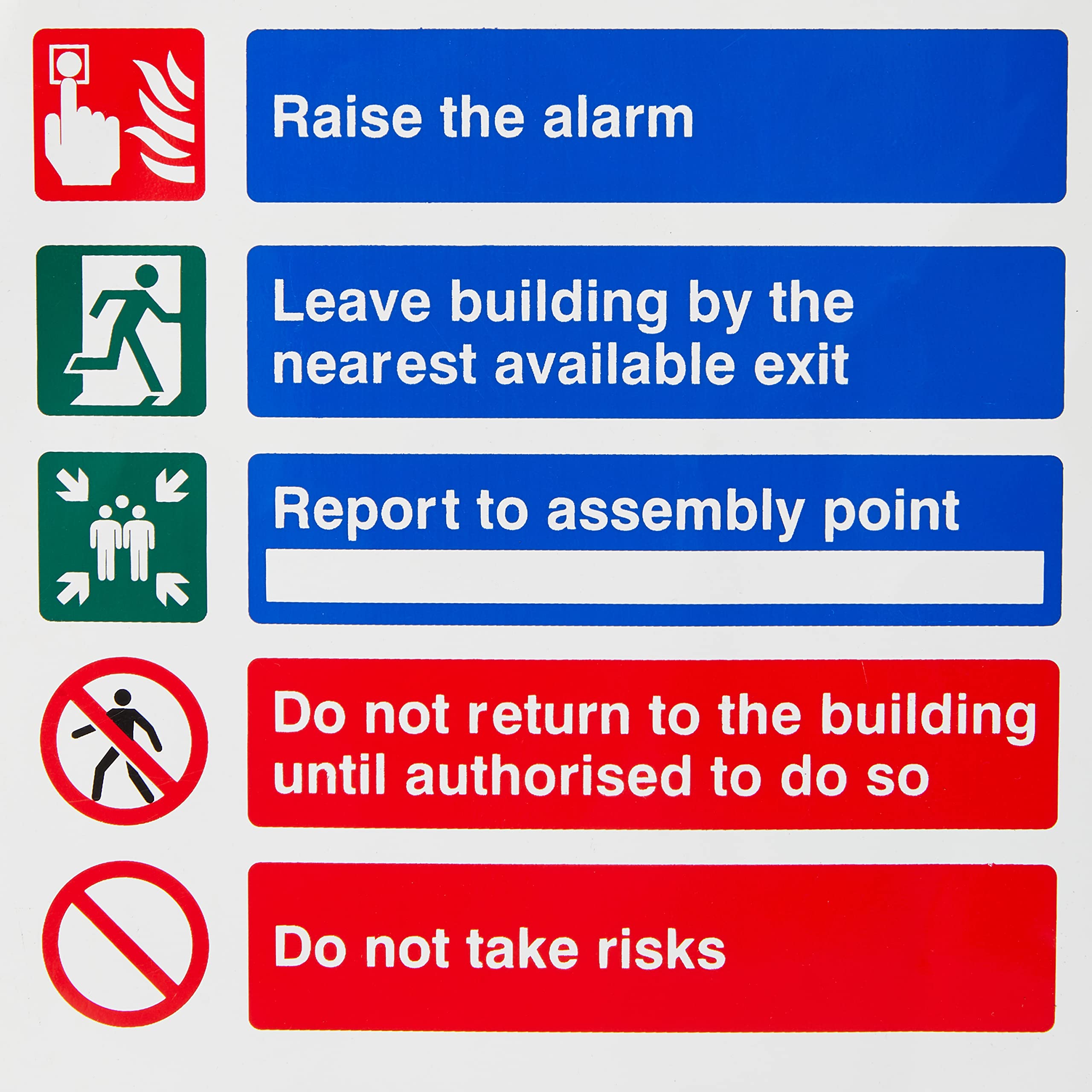 Brandveiligheidsbord 150x200mm VSafety Staff Fire Action/Call 999 Fire Action Sign - 150mm X VSafety 150x200 Mm Plastic Instructie Bord Noodprocedure 999