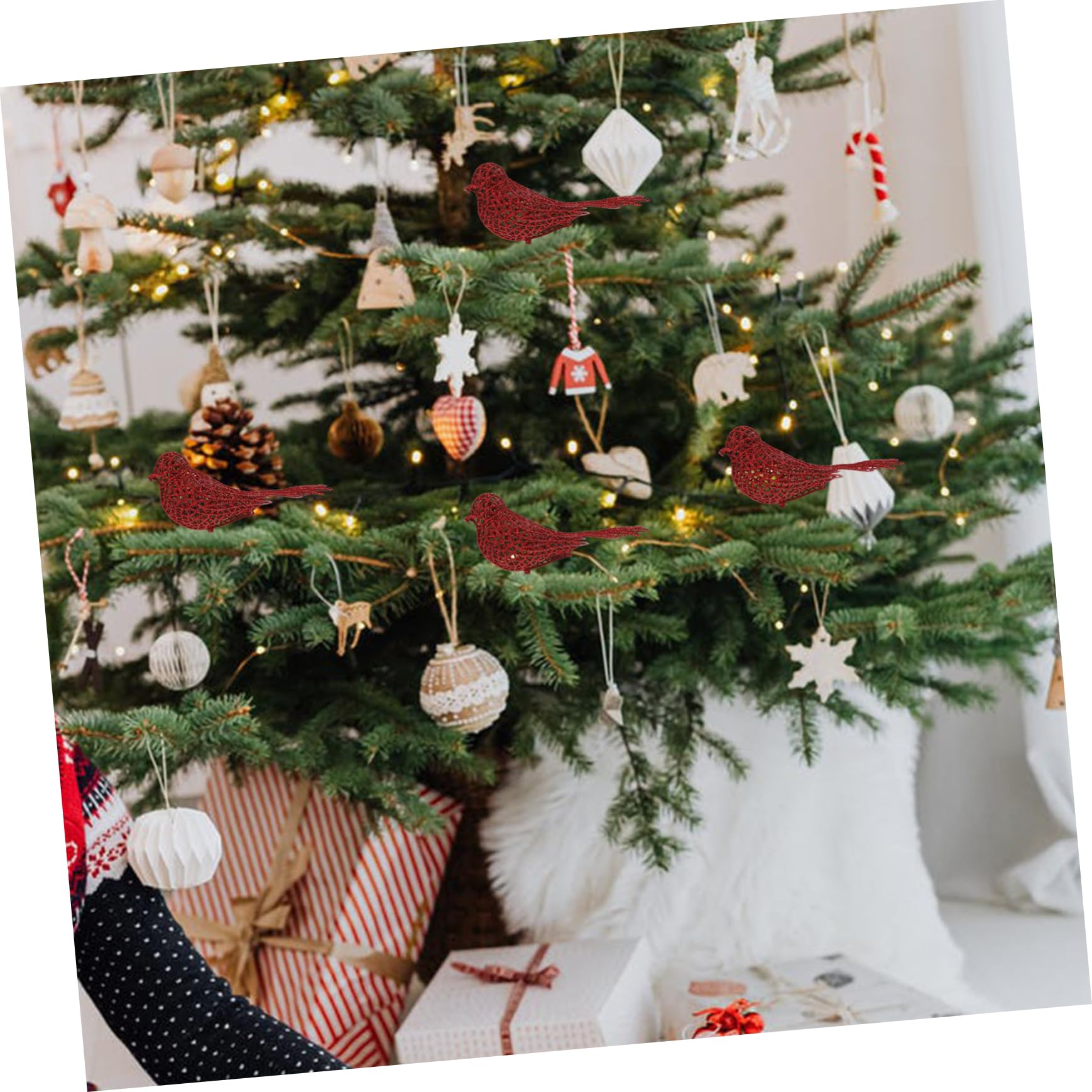Alipis 3 Set Di Decorazioni Natalizie Con Uccelli Decorazioni Per Lalbero Di Natale Ornamenti Per Uccelli Decorazioni Festive 5 Pezzi * 3