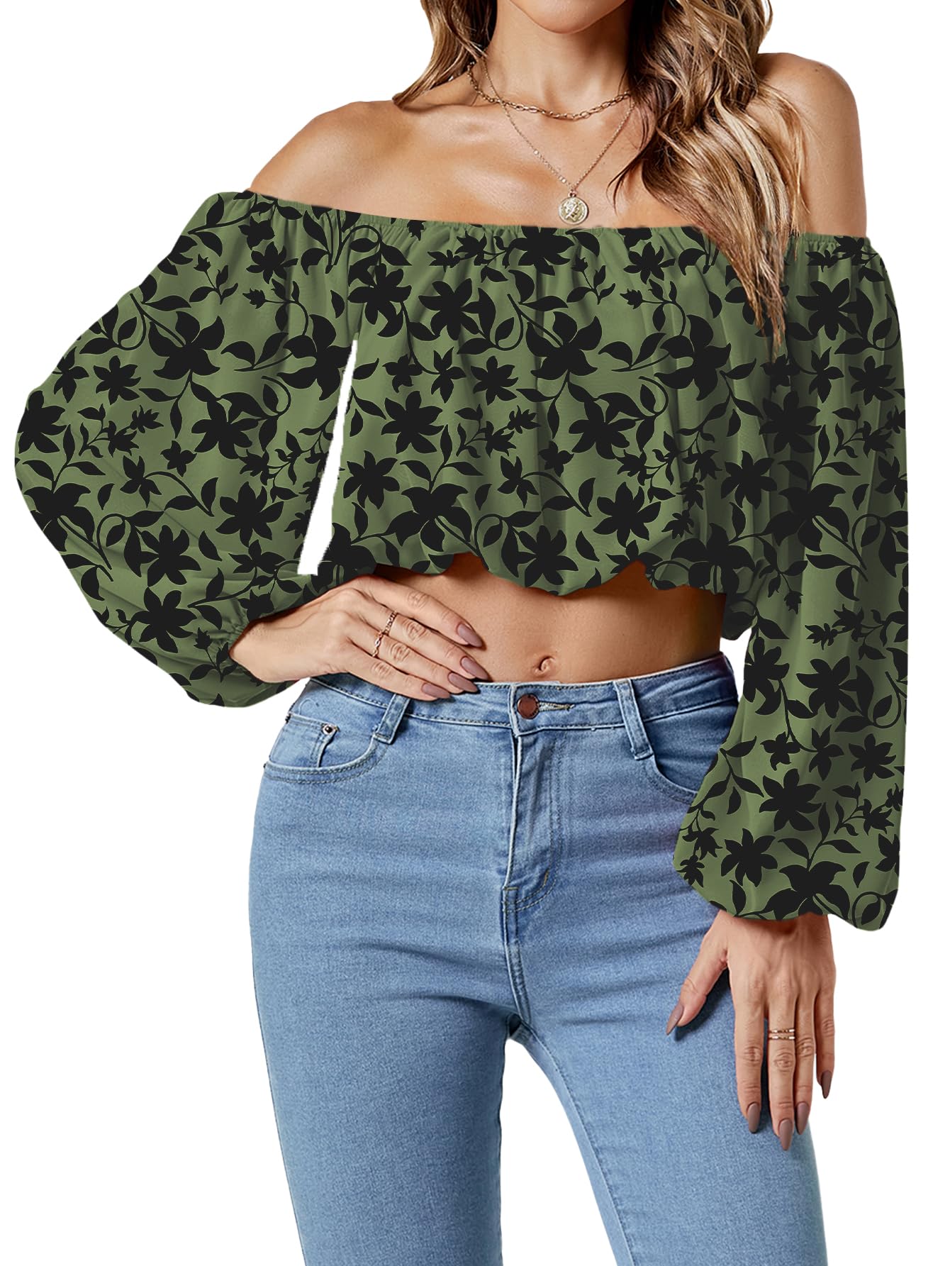 Umenlele Women's Off Shoulder Crop Top