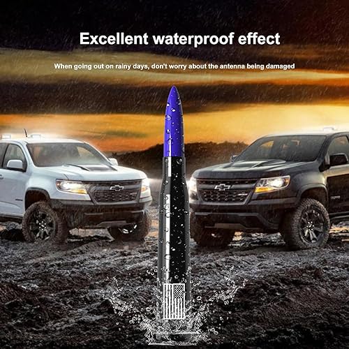 Vista 103 de Antena con válvula de neumático para automóvil y camión, antena corta universal de repuesto con bandera de EE. UU., accesorios para radio Plateado