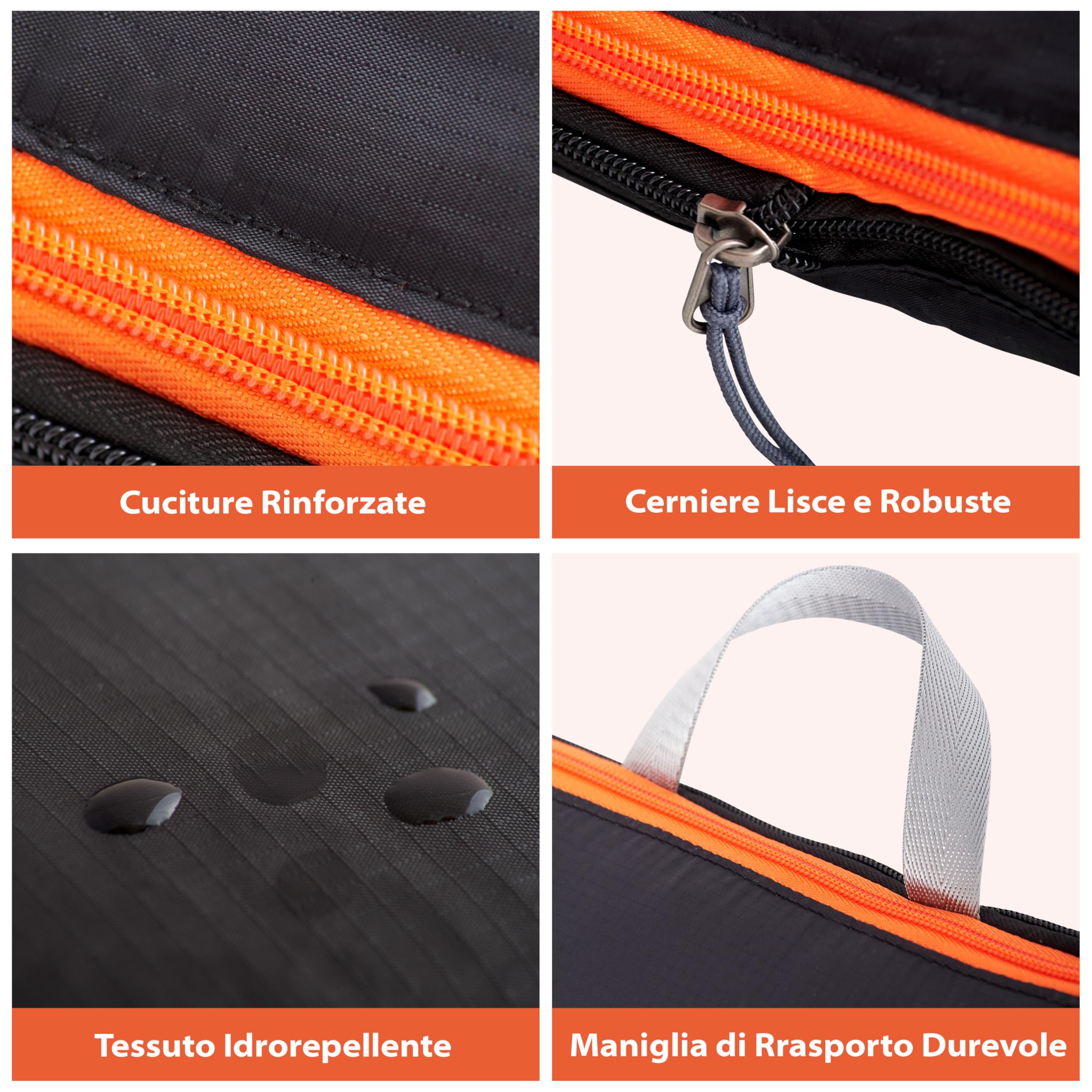 OW-Travel Organizer Valigia Salvaspazio a Compressione (4 Medi) Packing Cubes Compression per Zaino. Organizer da Viaggio per Valigia. Cubi Organizzatori per Valigie. Sacchetti Vestiti Viaggio
