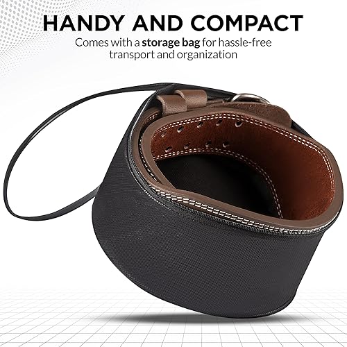 Miniatura 6 de WYOX Cinturón de levantamiento de pesas para gimnasio y fitness, piel de vaca, cinturón acolchado de soporte lumbar de 4 pulgadas, 8 agujeros