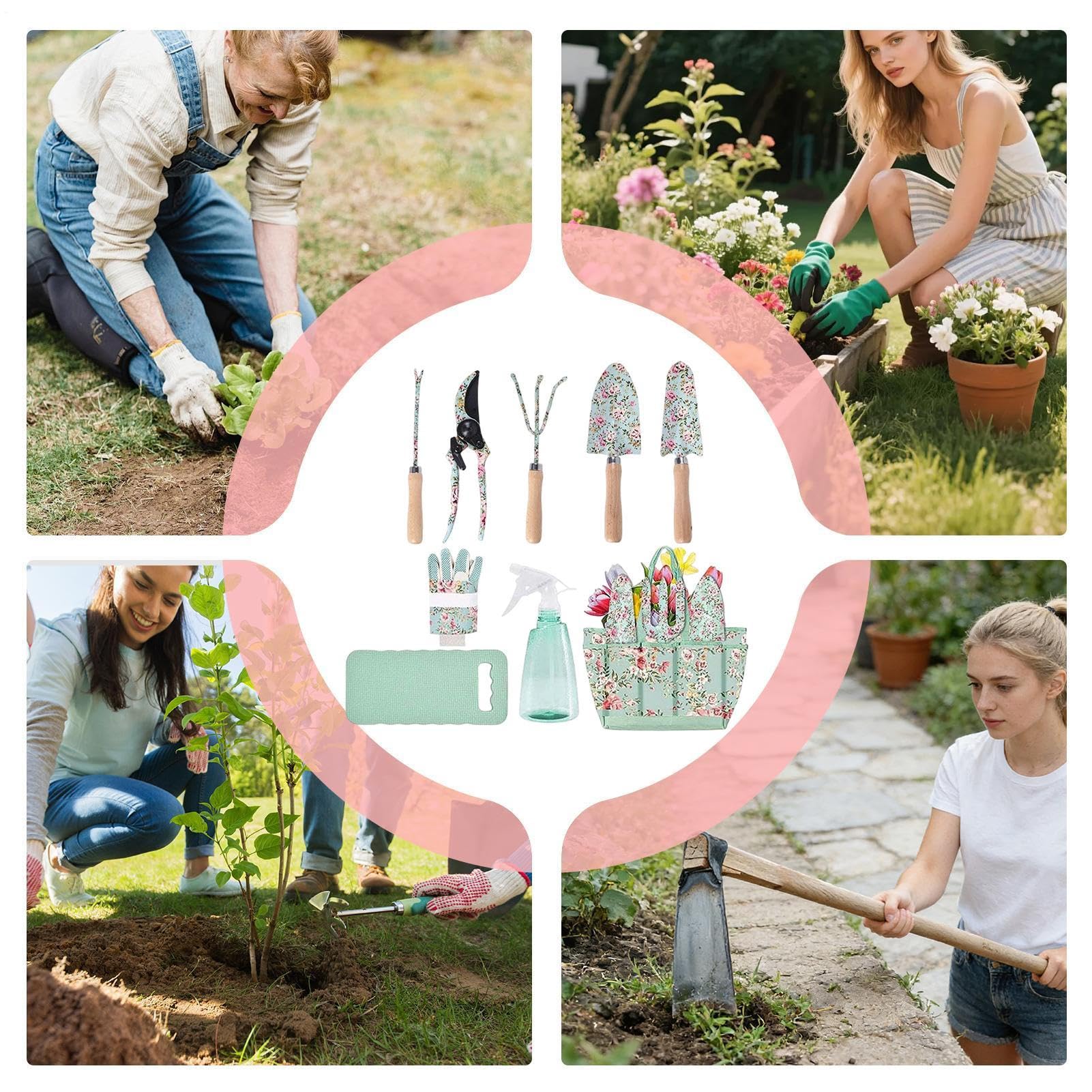 Gartengeräte-Set Kleine Robust-Harke | Garten-Handwerkzeuge-Set Mit Gartenschere Für Gärtnerinnen Zum Beschneiden Schneiden Graben Pflanzen Von Rasen Blumenbeet