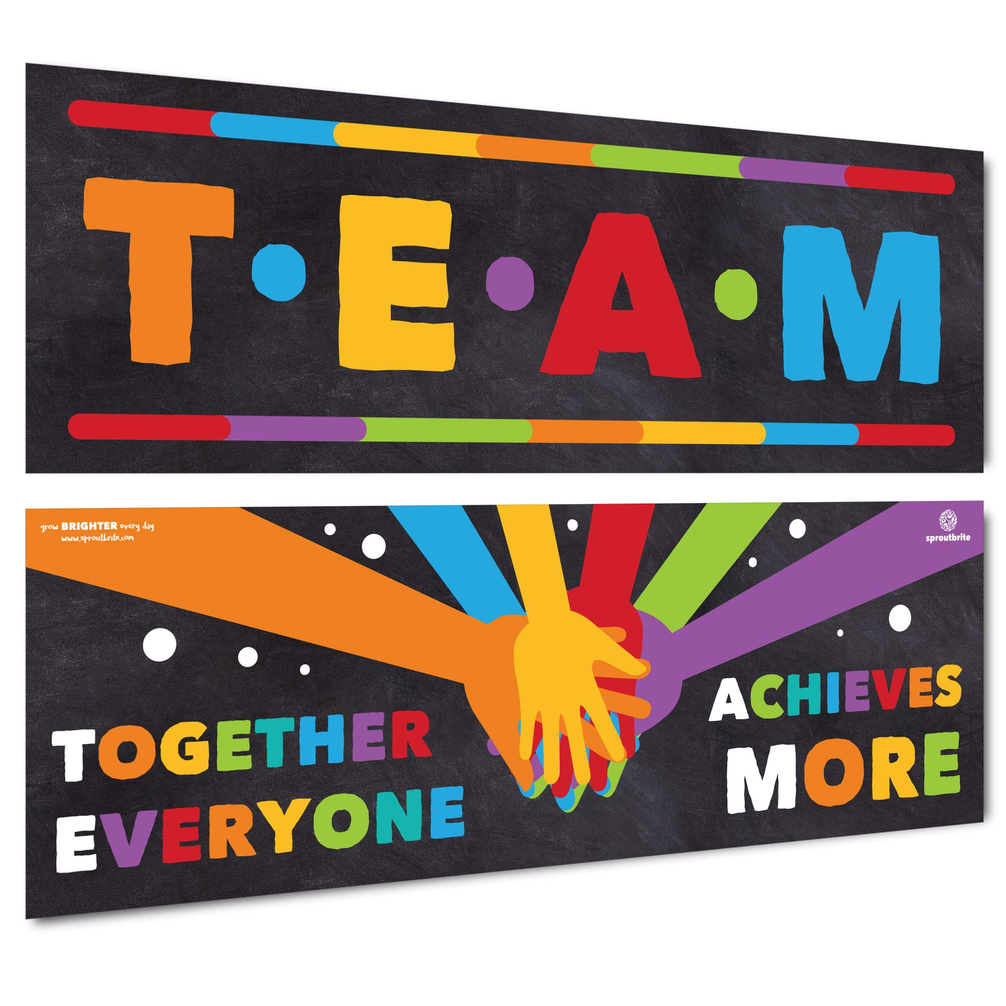 Sproutbrite Classroom Decorations - Banner Posters for Teachers - Team Bulletin Board and Wall Decor for Pre School, Elementary and Middle School Themes