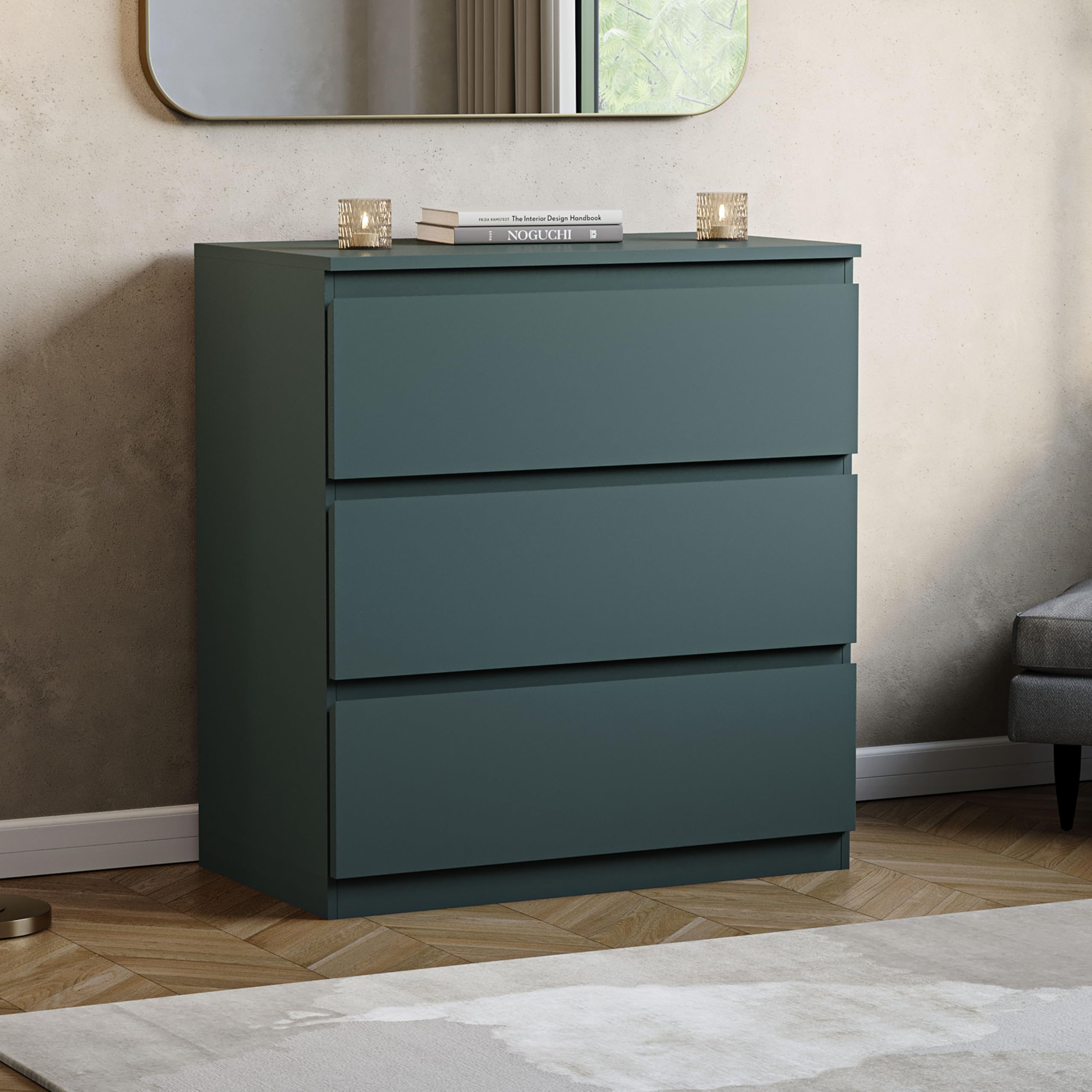 Vida Designs Drawer Chest Denver 3 Drawers Green