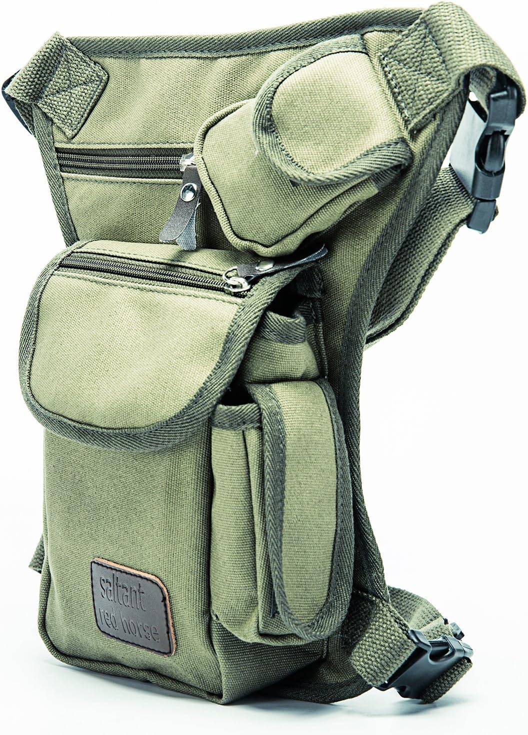 Luerman Men Multifunctional Cotton Racing Drop Leg Pounch, Waist Fanny Bag (Green)