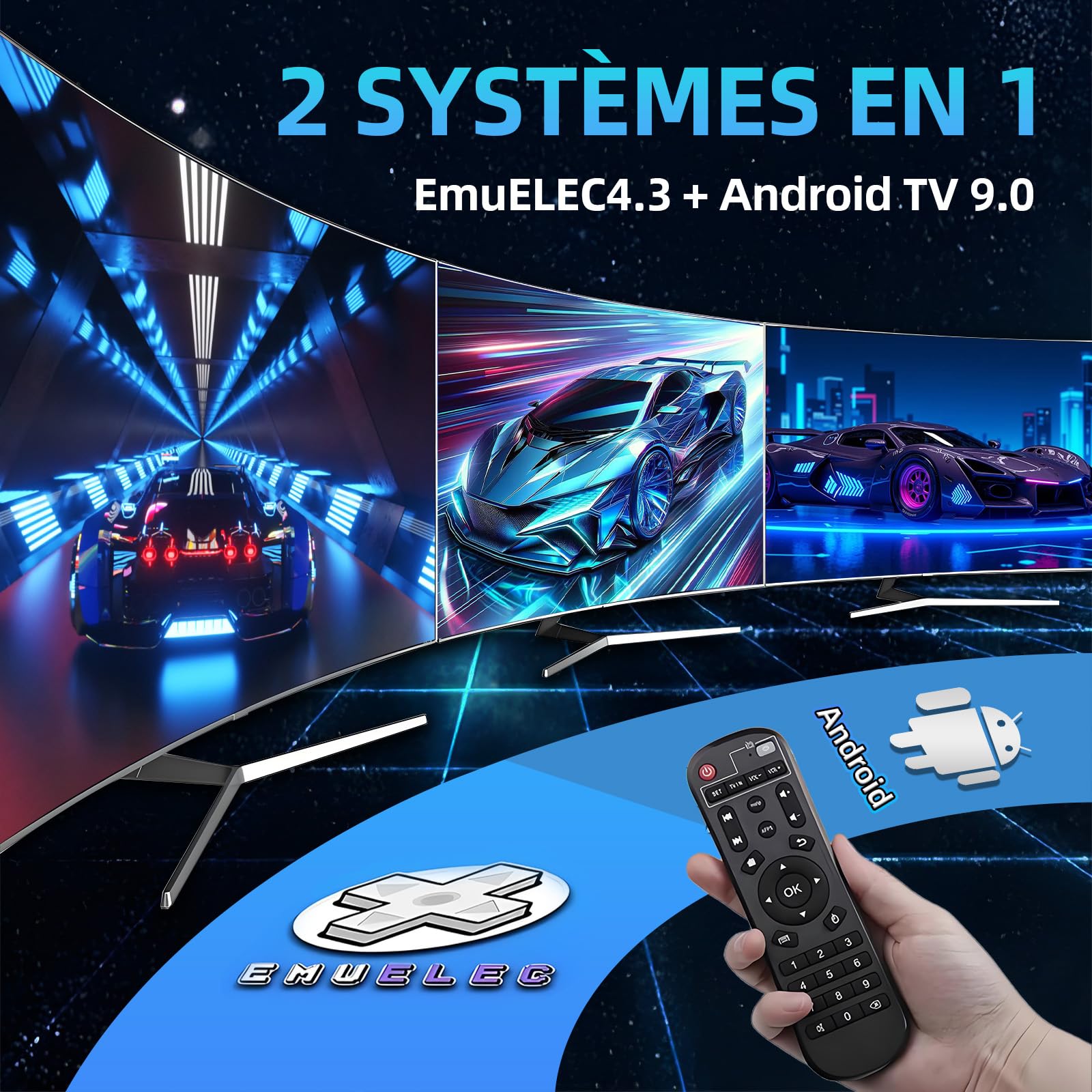 G36 Pro Console de Jeux Rétro 256 Go, Émulateur Vidéo avec 120 000+ Jeux Rétro Intégrés 50 Émulateurs, EmuELEC et Système Android, avec 2 Manettes sans Fil 2,4 Go, Jeux Vidéo TV Plug and Play