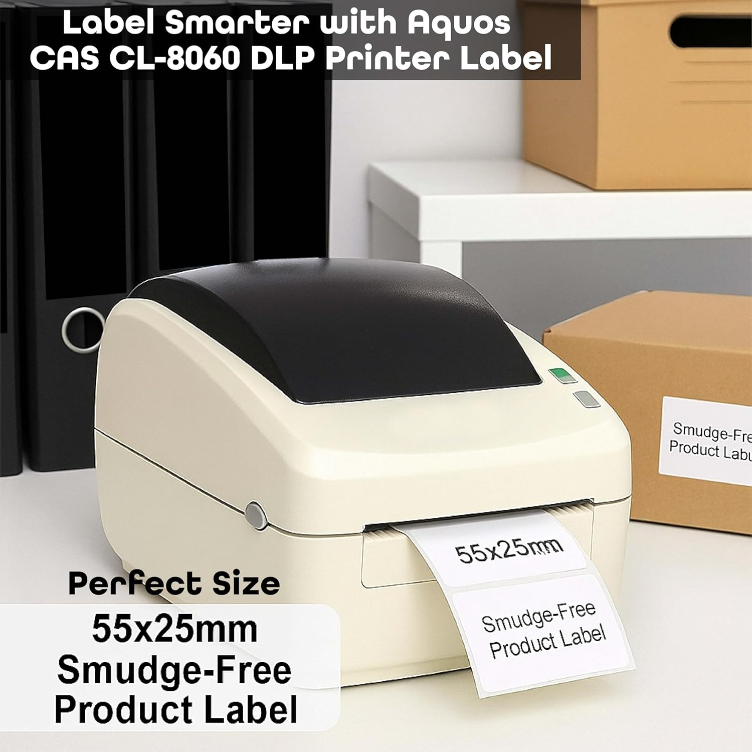 Aquos CAS Printing Scale Label Rolls (8060) – Rectangular Blank Thermal Label Rolls | CAS Scale Labels for Grocery Stores, Butcher Shops, Delis & Supermarkets | Made in USA (8060, 24 Rolls)