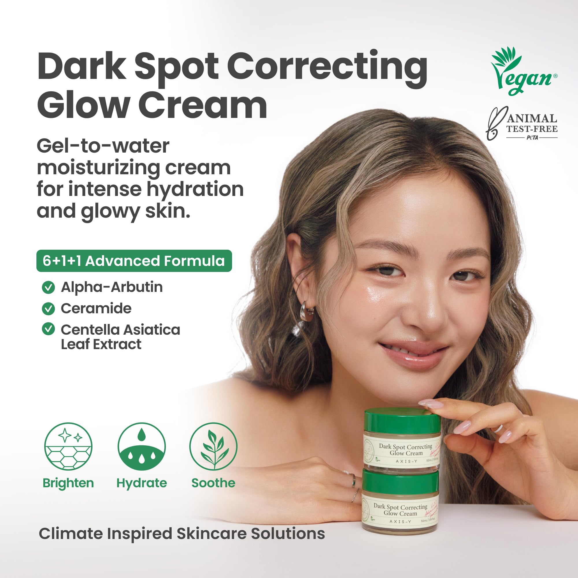 AXIS-Y Crème Correctrice Anti Taches Brunes Crème Hydratante Éclaircissante Et Hydratante Pour Le Visage Avec 2% D'Alpha Arbutine, 5% De Niacinamide Et De Céramide 1,69 Oz Liq.