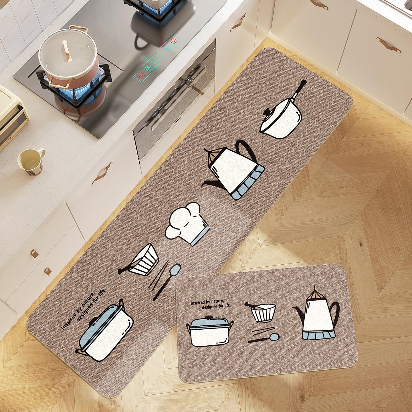 Juego de tapetes de cocina estilo granja para cocinar con comodidad y sin manchas