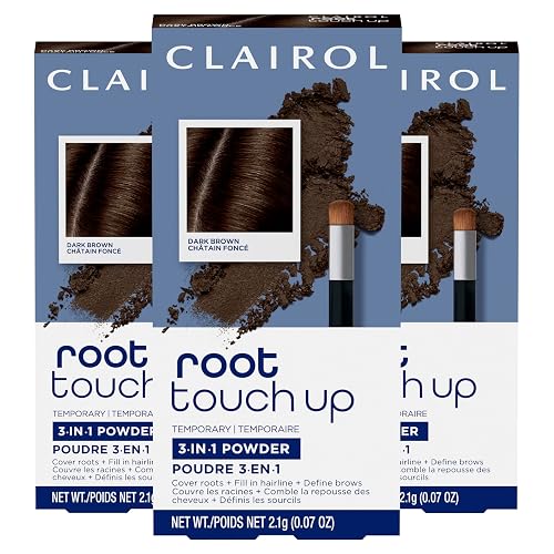 Clairol Root Touch-Up Temporary Concealing Powder, Dark Brown, Pack of 3