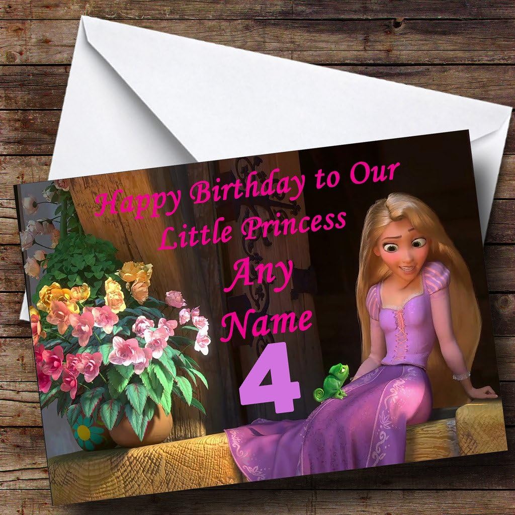 Personalised Tangled Rapunzel Birthday Card : Amazon.co.uk: Stationery ...