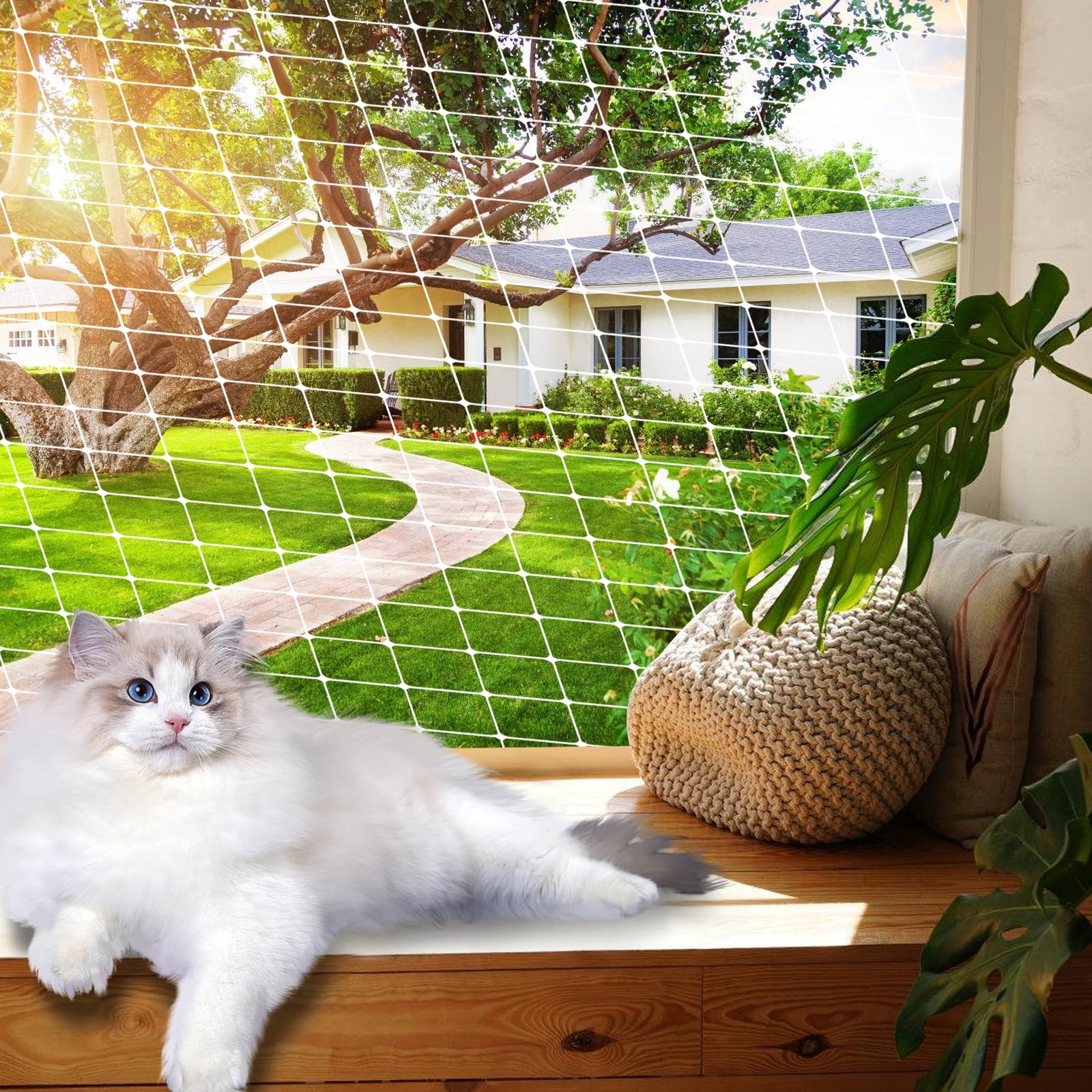 Rete Per Gatti Da Balcone 4x3m - Protezione Trasparente Senza Foratura Per Finestre E Balconi - Foto 8